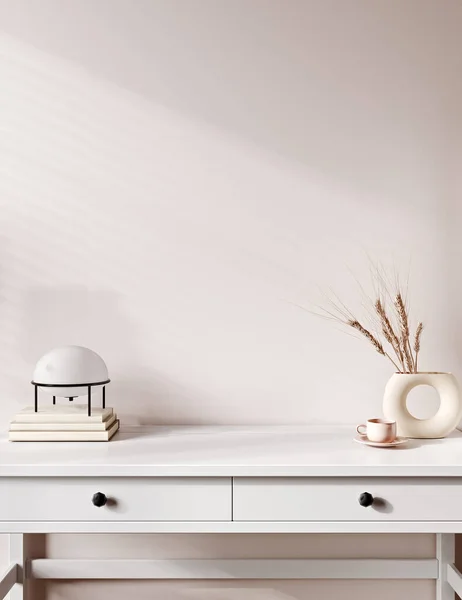 Boş duvar modellemesi basit asgari iç dekorasyon, 3D görüntüleme