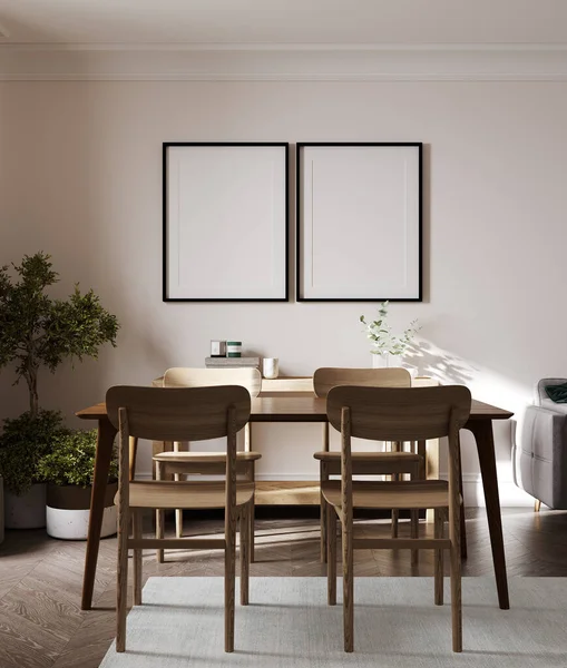 Modern iç plan, oturma odası, İskandinav tarzı, 3D çizim, 3D resim