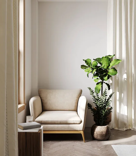 Konforlu çiftlik evinin iç tarafı, 3 boyutlu. 