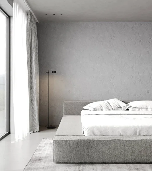 Mockup Elegante Quarto Design Interiores Casa Renderização — Fotografia de Stock
