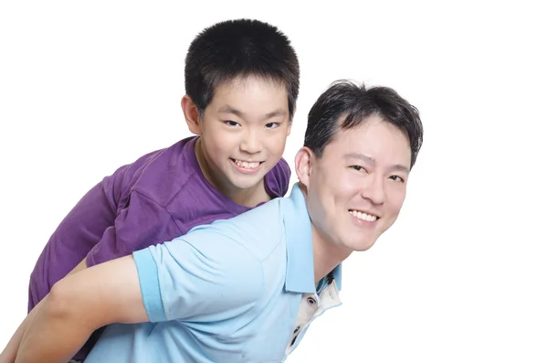 Vader speelt met zijn zoon — Stockfoto