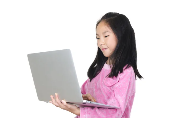Tiener meisje met digitale tablet — Stockfoto