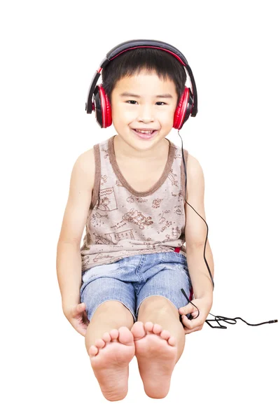 Schattige kinderen luisteren naar muziek — Stockfoto