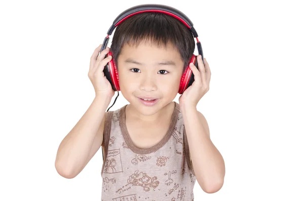 Schattige kinderen luisteren naar muziek — Stockfoto