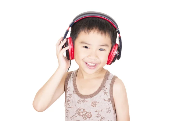 Cute children listen to music — Stock Photo, Image