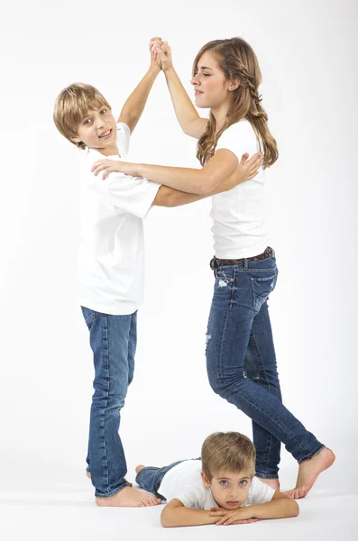 Sister and two brothers — Stock Photo, Image