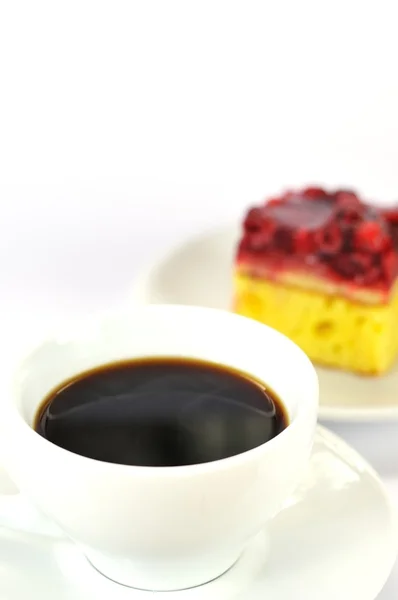 Koffie met raspberry cake 2 — Stockfoto