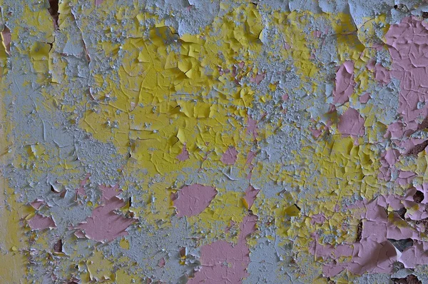 다채로운 오래 된 벽의 클로즈업 — 스톡 사진