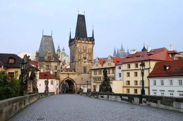 At the charles bridge in prague — Stock Photo, Image