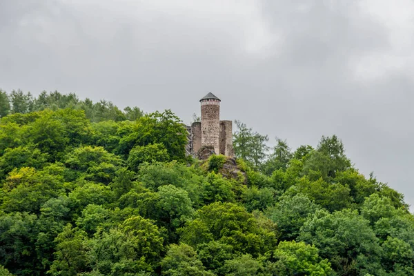 Excursão Descoberta Outono Pela Floresta Turíngia Perto Steinbach Hallenberg Turíngia — Fotografia de Stock