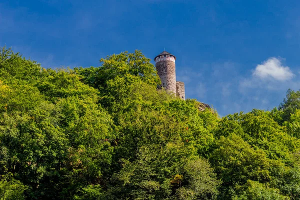 Jesienna Wycieczka Odkrywcza Przez Las Turyngii Koło Steinbach Hallenberg Turyngia — Zdjęcie stockowe