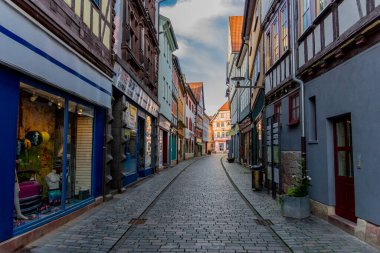 Schmalkalden, Thüringen 'in yarım yamalak kasabasının güzel atmosferinde dolaşın.