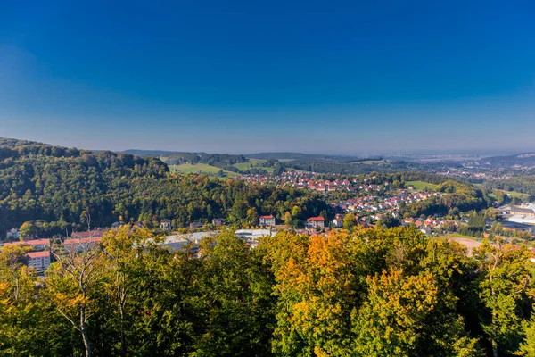 Tour Autunnale Alla Scoperta Delle Magnifiche Montagne Hrsel Vicino Eisenach — Foto Stock