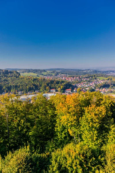 Herfst Ontdekkingstocht Langs Het Prachtige Hrselgebergte Bij Eisenach Thüringen — Stockfoto