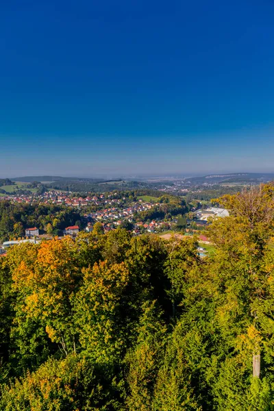 Podzimní Prohlídka Podél Nádherných Hrselských Hor Eisenachu Durynsko — Stock fotografie