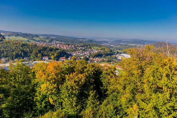 Tour Autunnale Alla Scoperta Delle Magnifiche Montagne Hrsel Vicino Eisenach — Foto Stock