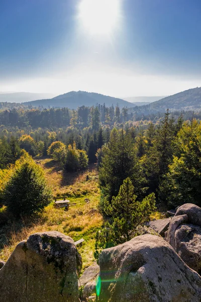 Jesienna Atmosfera Wysokościach Lasu Turyngii Koło Ruhli Turyngia — Zdjęcie stockowe