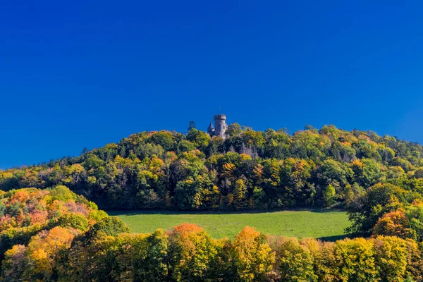 Landsberg Kastély Közelében Meiningen Őszi Fényben Türingia — Stock Fotó