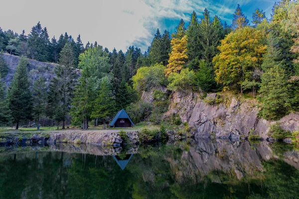 Outono Colorido Lentamente Mas Certamente Chega Alturas Floresta Turíngia Thringen — Fotografia de Stock