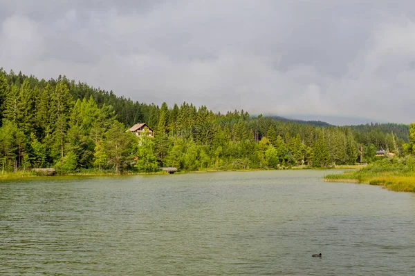 Procházka Kolem Jezera Wildsee Seefeldu Tyrolsku Rakousko — Stock fotografie