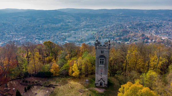 Vacker Höstens Upptäcktsfärd Domberg Nära Suhl Thüringen — Stockfoto