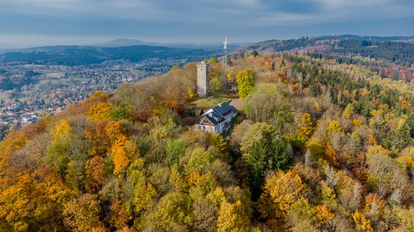 Bellissimo Tour Autunnale Alla Scoperta Del Domberg Vicino Suhl Turingia — Foto Stock