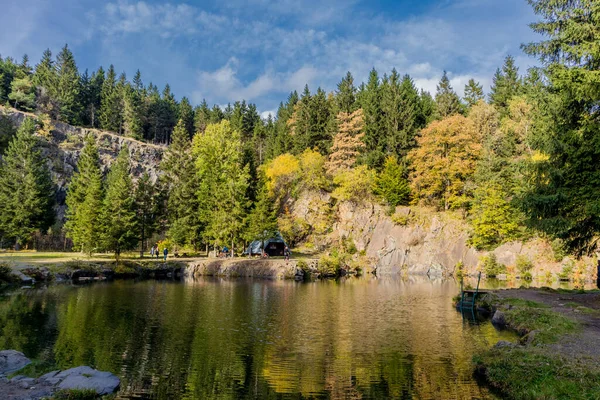 Passeggiata Autunnale Nella Splendida Natura Della Foresta Turingia Turingia — Foto Stock