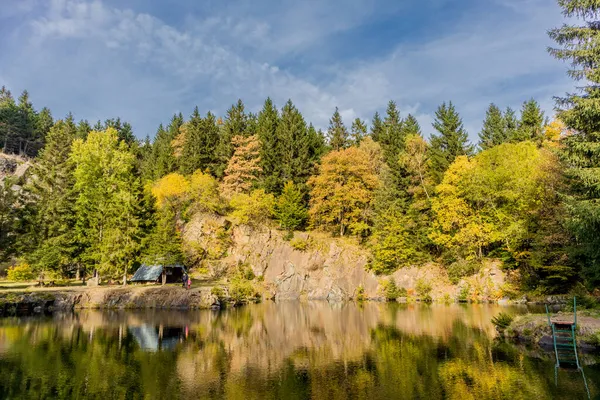 Paseo Otoño Por Hermosa Naturaleza Del Bosque Turingia Turingia — Foto de Stock