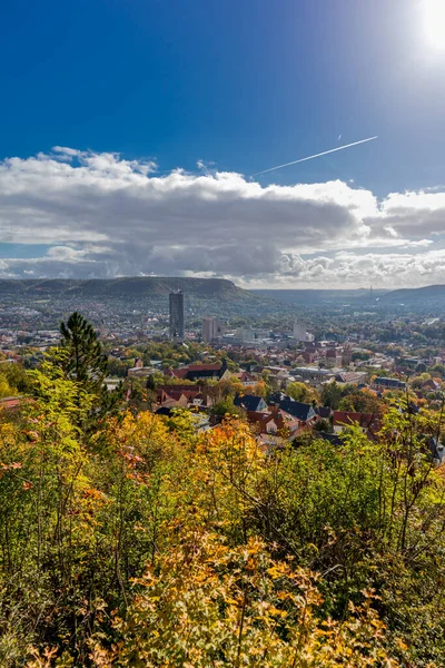 Relajado Paseo Otoñal Largo Saale Horizontale Jena Turingia —  Fotos de Stock