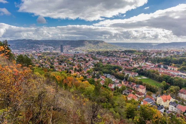 Passeggiata Autunnale Rilassante Lungo Saale Horizontale Jena Turingia — Foto Stock