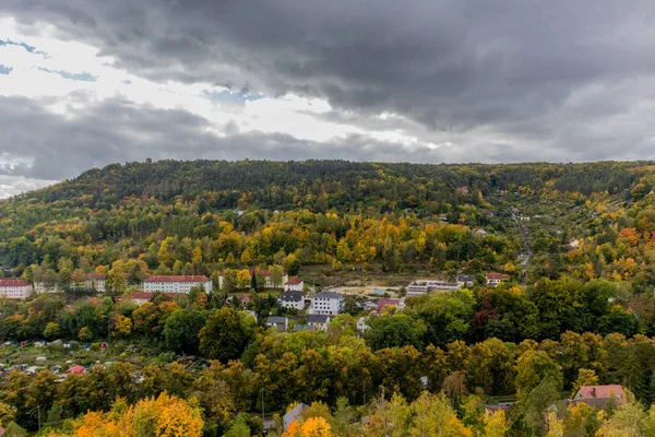 Entspannter Herbstspaziergang Entlang Der Saale Jena Thüringen — Stockfoto