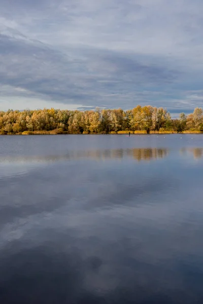 Autumn Walk Bathing Lake Immelborn Thuringia — Stock Photo, Image