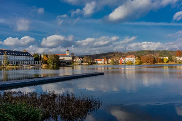 Herfstrondleiding Rond Burgsee Het Prachtige Bad Salzungen Thüringen — Stockfoto