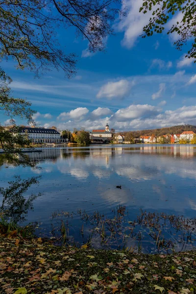 Herfstrondleiding Rond Burgsee Het Prachtige Bad Salzungen Thüringen — Stockfoto