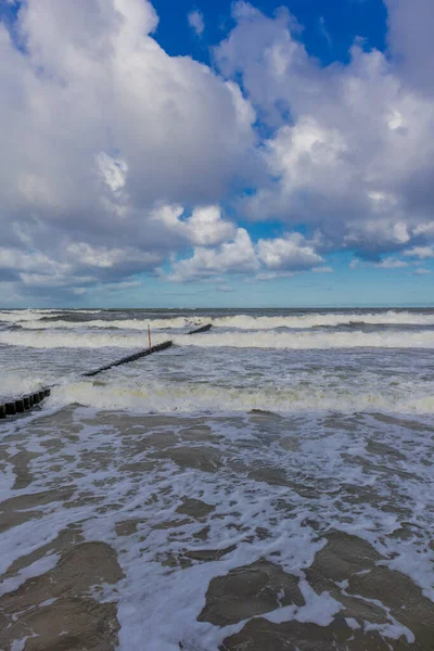 Bela Caminhada Outono Mar Báltico Polonês Longo Costa Ustronie Morskie — Fotografia de Stock