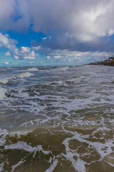 Bela Caminhada Outono Mar Báltico Polonês Longo Costa Ustronie Morskie — Fotografia de Stock