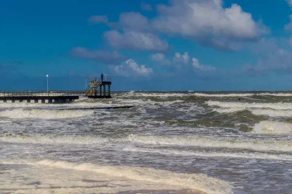 Bela Caminhada Outono Mar Báltico Polonês Longo Costa Ustronie Morskie — Fotografia de Stock