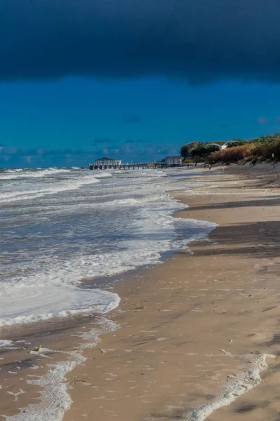 Bela Caminhada Outono Mar Báltico Polonês Longo Costa Ustronie Morskie — Fotografia de Stock