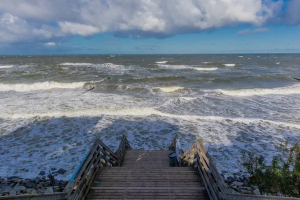 Bela Caminhada Outono Mar Báltico Polonês Longo Costa Ustronie Morskie — Fotografia de Stock