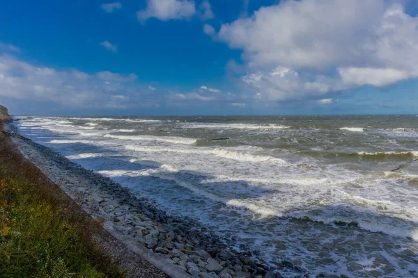 Bela Caminhada Outono Mar Báltico Polonês Longo Costa Ustronie Morskie — Fotografia de Stock