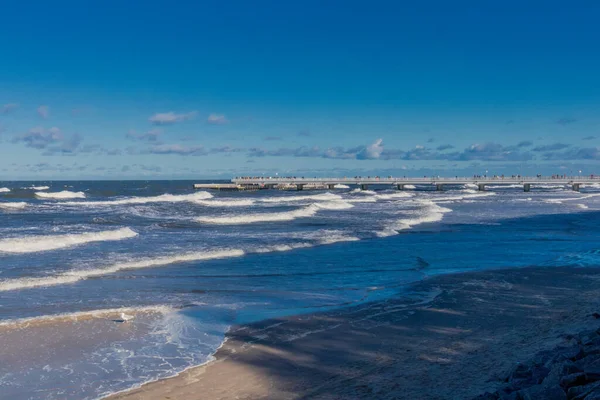 Passeio Praia Kolberg Mar Báltico Polonês Polônia — Fotografia de Stock