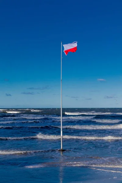 Plimbare Plajă Kolberg Marea Baltică Poloneză Polonia — Fotografie, imagine de stoc