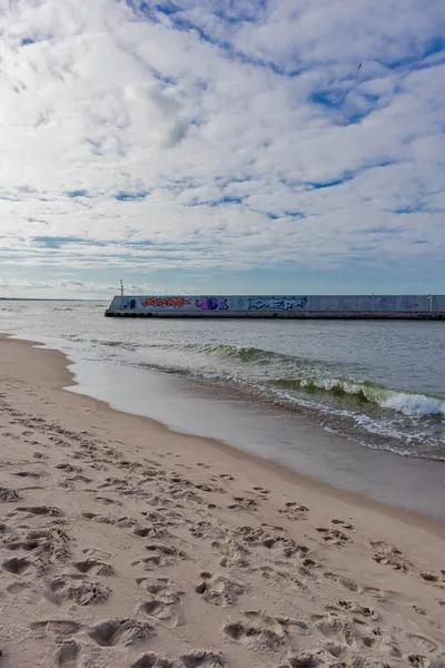 Belle Promenade Automnale Sur Mer Baltique Polonaise Aux Portes Kolberg — Photo