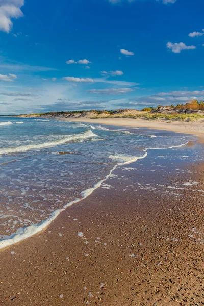 Krásná Pláž Procházka Ústí Řeky Jamno Polském Baltském Moři Polsko — Stock fotografie