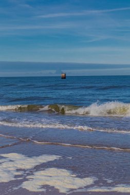 Polonya Baltık Denizi 'nde güzel bir sahil yürüyüşü Mielno - Polonya kapılarında