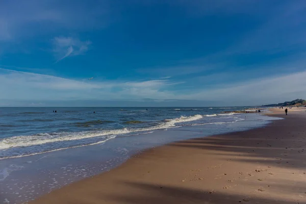 Vacker Strandpromenad Polska Östersjön Vid Grindarna Till Mielno Polen — Stockfoto