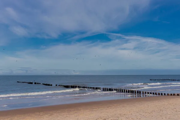 Mooie Strandwandeling Aan Poolse Oostzee Aan Poorten Van Mielno Polen — Stockfoto