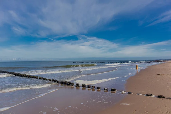 Прекрасна Прогулянка Пляжі Польському Балтійському Морі Біля Воріт Міленського Моря — стокове фото