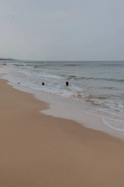 Пляжная Прогулка Польскому Балтийскому Морю Мвно Польша — стоковое фото