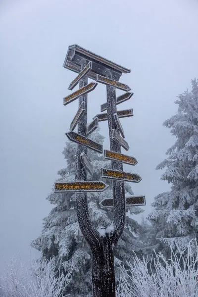 Vintervandring Ruppberg Genom Den Snöiga Thüringen Thüringen — Stockfoto